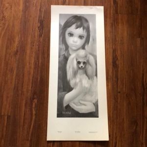 Margaret Keane Print BIG EYES Kid Dog Mod Midcentury Pop Art